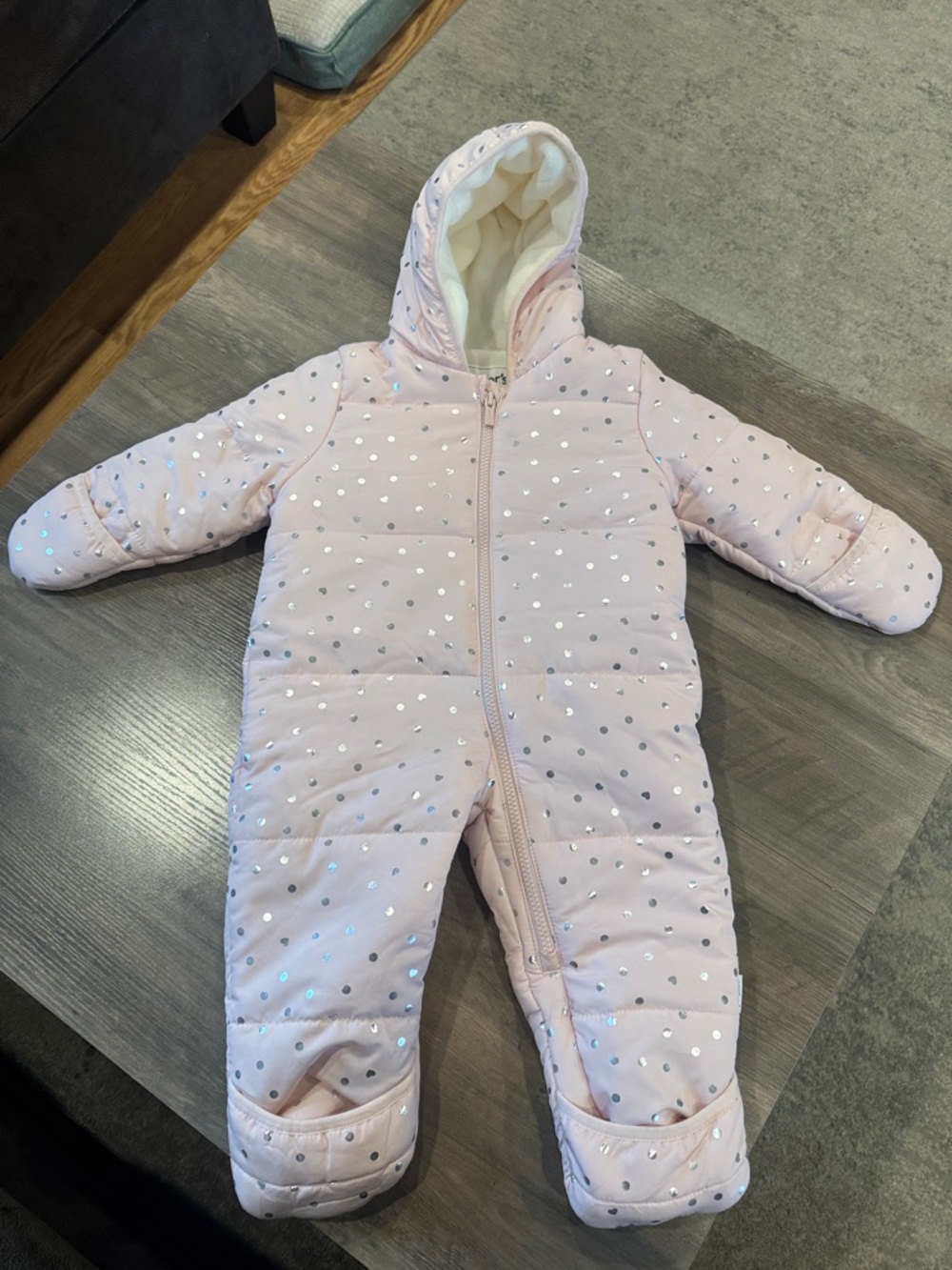 Carter's Light Pink Sparkle Snowsuit
